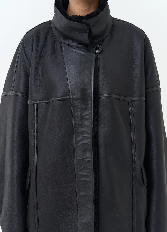 Женская двухсторонняя дубленка оверсайз модель № 34197 универмаг малина фото