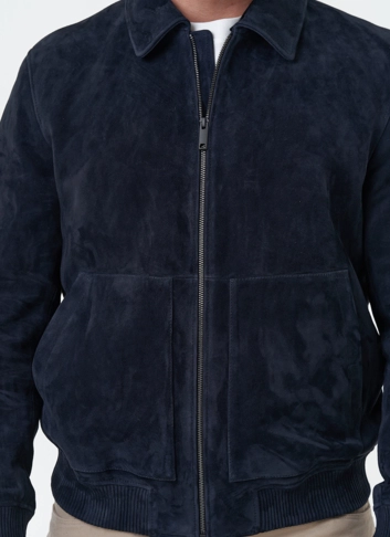 Мужская куртка бомбер из натуральной замши