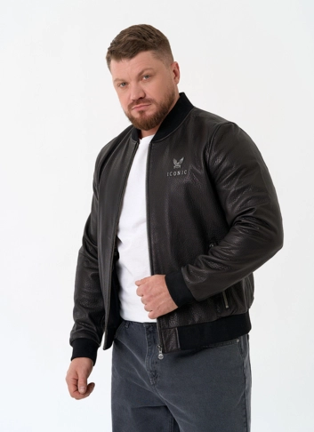 Мужская куртка бомбер из натуральной кожи